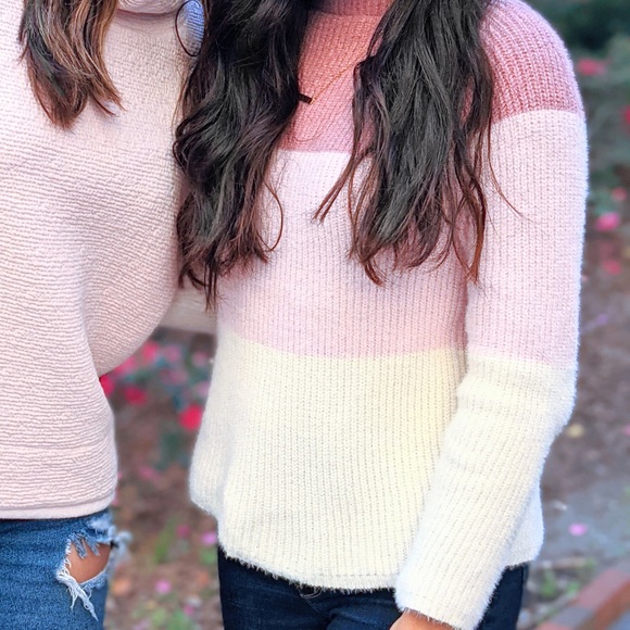 Pink Sweater | White, Shades of Pink, Sweater - Picture 6 of 7